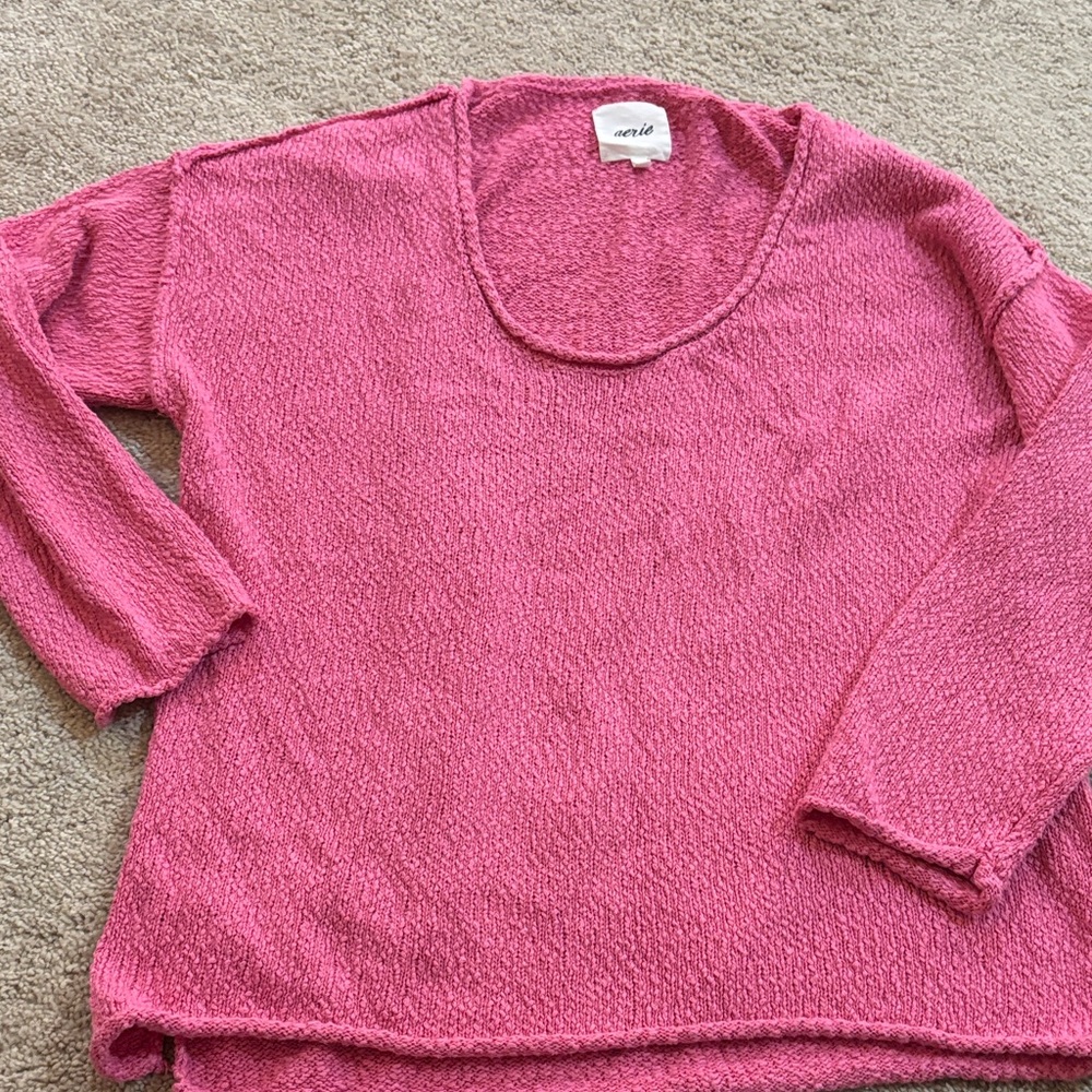 Scoop Neck Sweater cute !!hot pink soft lighter weight for spring and summer